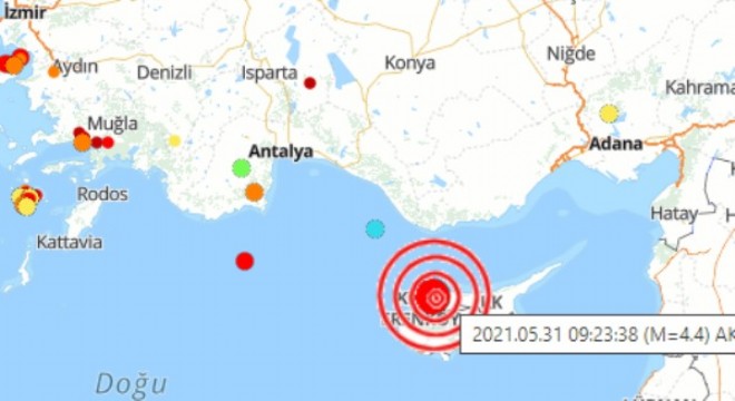 Akdeniz de deprem