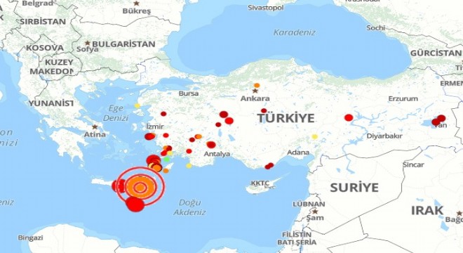 Akdeniz de deprem