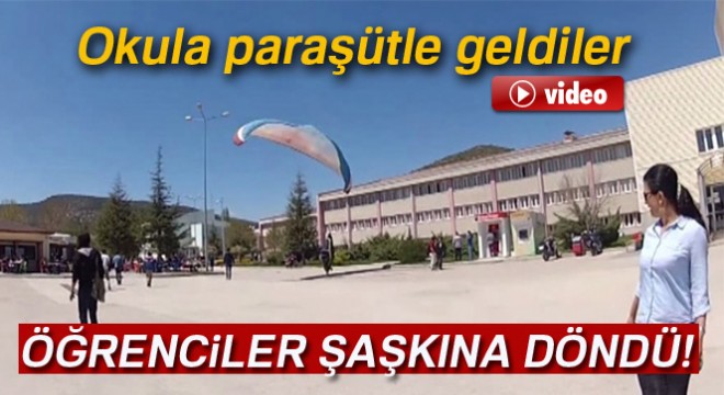 Bu da yamaç paraşütlü okul servisi