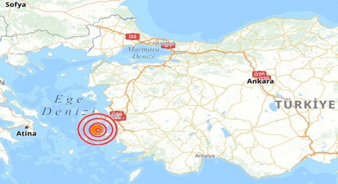 Ege Deniz inde deprem