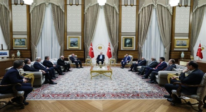 Erdoğan, Şentop ile Cumhur İttifakı partilerinin genel başkanlarını kabul etti
