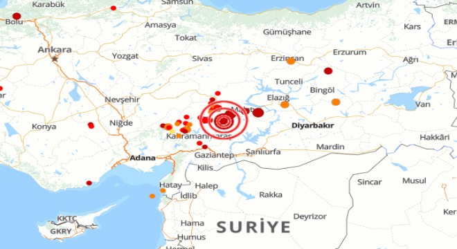 Malatya da deprem