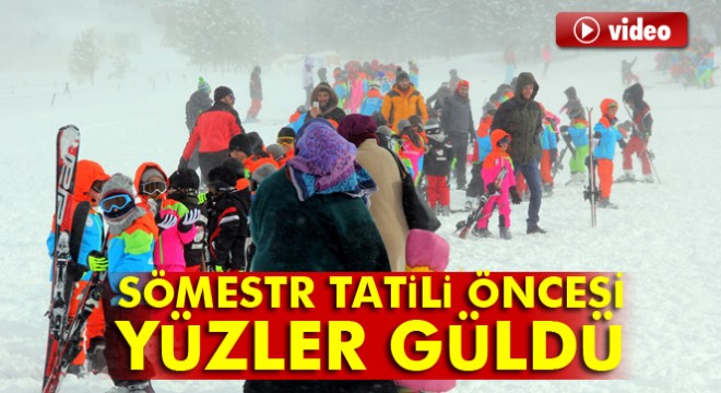 Sömestr tatili öncesi Palandöken de yüzler güldü