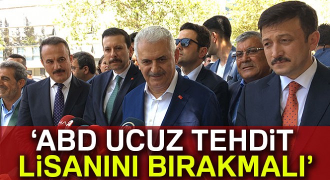 TBMM Başkanı Yıldırım:  ABD ucuz tehdit lisanını bırakmalı 