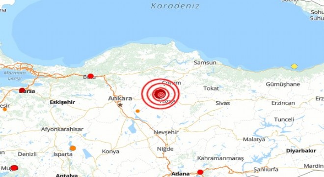 Çorum da deprem